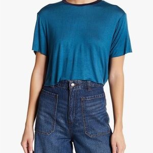 Project Social T Womens Two Tone Cropped Basic T-Shirt Size M